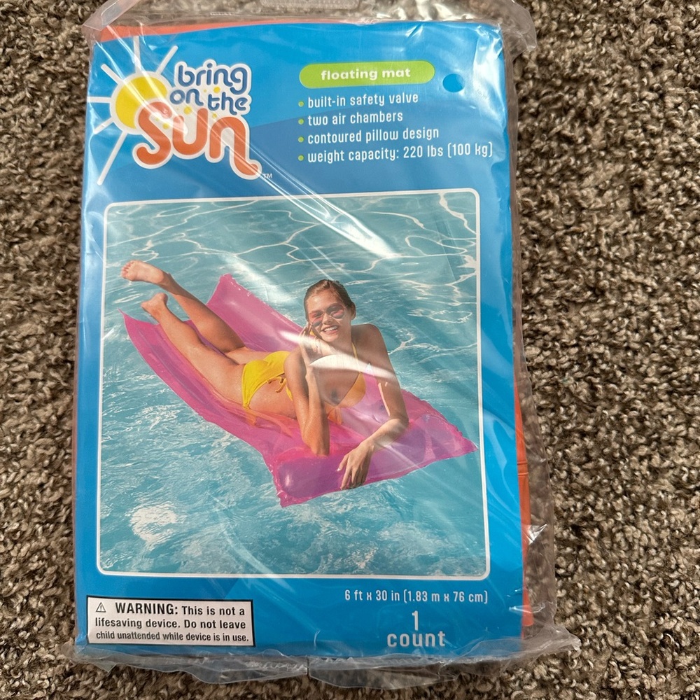 Bring on the Sun Floating Mat ORANGE NWT